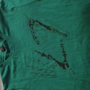 L7 size small green shirt with skeleton hands